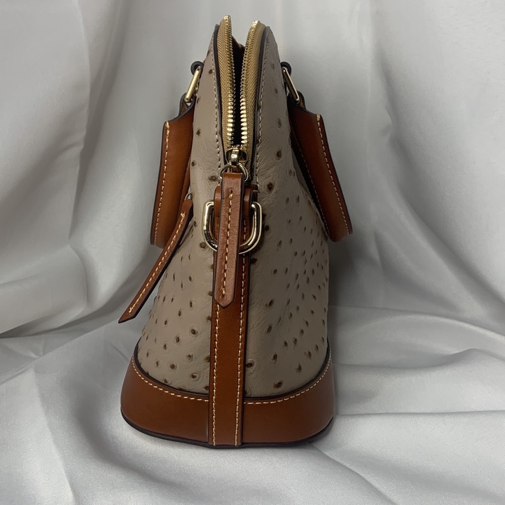 Dooney & Bourke Ostrich Domed Zip Satchel - Picture 4 of 11